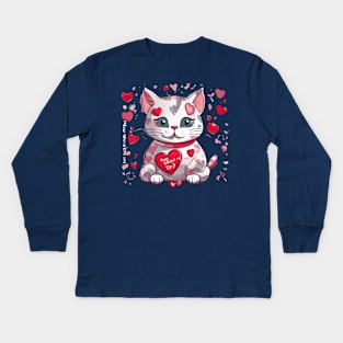 Valentine Paws: The Loveable Adventures of Whiskers Kids Long Sleeve T-Shirt